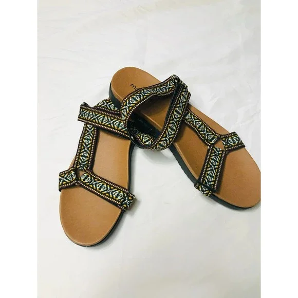 Maurices Polly Strappy Multicolor Sandals Hook and Loop Closure, NWOT, Size 10 - Picture 2 of 4